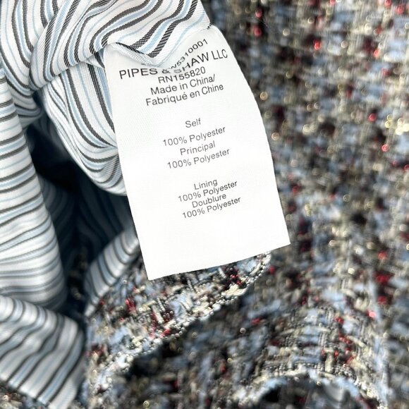 NWT Veronica Beard Ferazia Metallic Tweed Jacket in Silver Multi - Picture 10 of 11